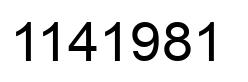 Number 1141981 black image