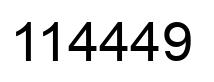 Number 114449 black image