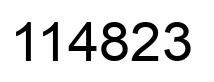 Number 114823 black image