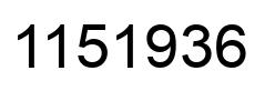 Number 1151936 black image