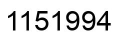 Number 1151994 black image