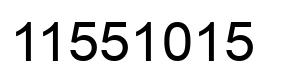 Number 11551015 black image