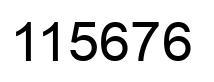 Number 115676 black image