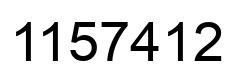 Number 1157412 black image
