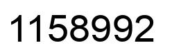 Number 1158992 black image