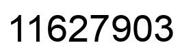 Number 11627903 black image