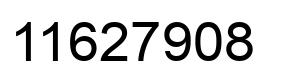 Number 11627908 black image