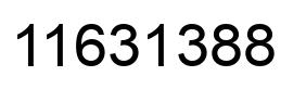 Number 11631388 black image