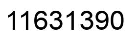 Number 11631390 black image