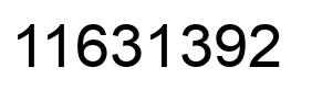 Number 11631392 black image