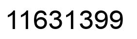 Number 11631399 black image
