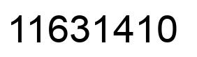 Number 11631410 black image