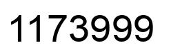 Number 1173999 black image