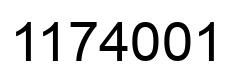 Number 1174001 black image