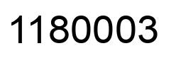 Number 1180003 black image