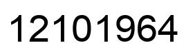 Number 12101964 black image