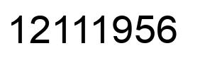 Number 12111956 black image