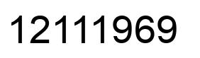 Number 12111969 black image