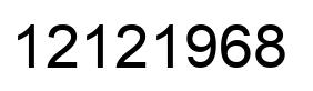 Number 12121968 black image