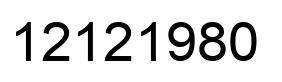 Número 12121980 imagen negro