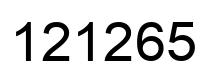 Number 121265 black image