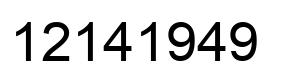 Number 12141949 black image