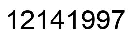 Number 12141997 black image