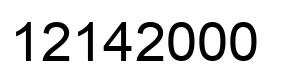 Number 12142000 black image