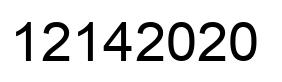 Number 12142020 black image