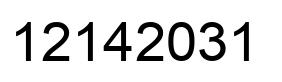 Number 12142031 black image