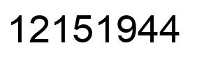 Number 12151944 black image