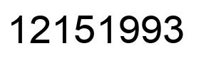 Number 12151993 black image