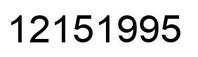 Number 12151995 black image