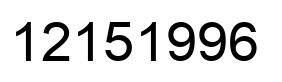Number 12151996 black image