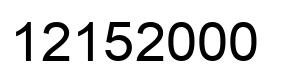 Number 12152000 black image