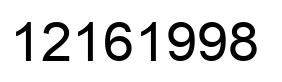 Number 12161998 black image