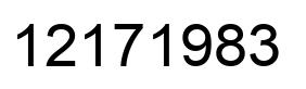 Number 12171983 black image
