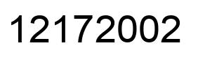 Number 12172002 black image