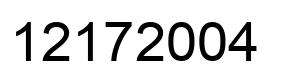 Number 12172004 black image