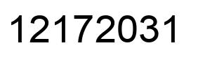 Number 12172031 black image