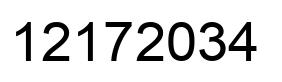 Number 12172034 black image