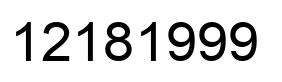 Number 12181999 black image