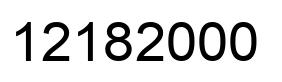 Number 12182000 black image