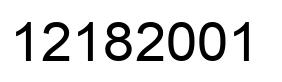 Number 12182001 black image