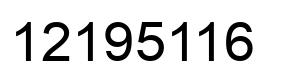 Number 12195116 black image