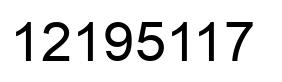 Number 12195117 black image