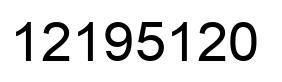 Number 12195120 black image