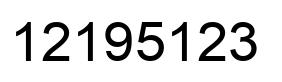 Number 12195123 black image
