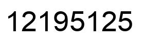 Number 12195125 black image
