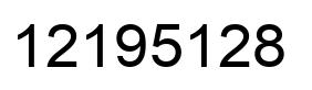 Number 12195128 black image